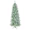 7.5ft. Pre-Lit Snowy Bottle Brush Slim Artificial Christmas Tree, Clear Lights